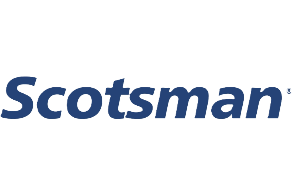The image shows the word "Scotsman" in bold, italicized blue lettering on a plain white background.